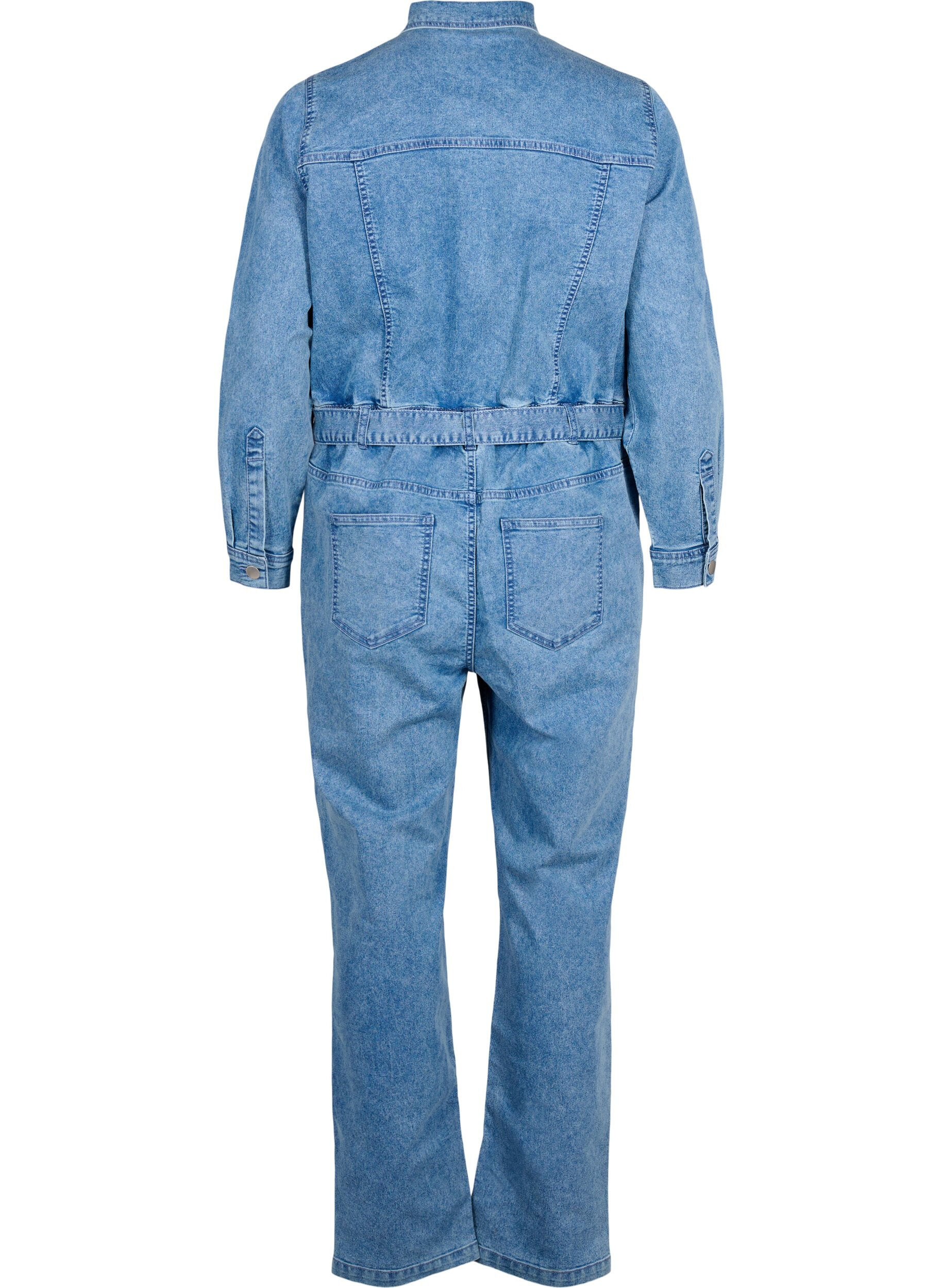 Zizzifashion Long-sleeved denim Jumpsuit, Light Blue Denim, Packshot image number 1