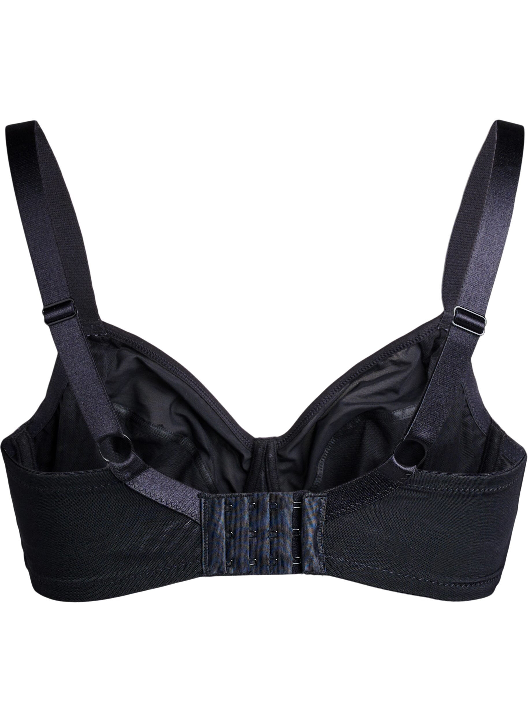 Zizzifashion Full cover basic bra in mesh, Black, Packshot image number 1