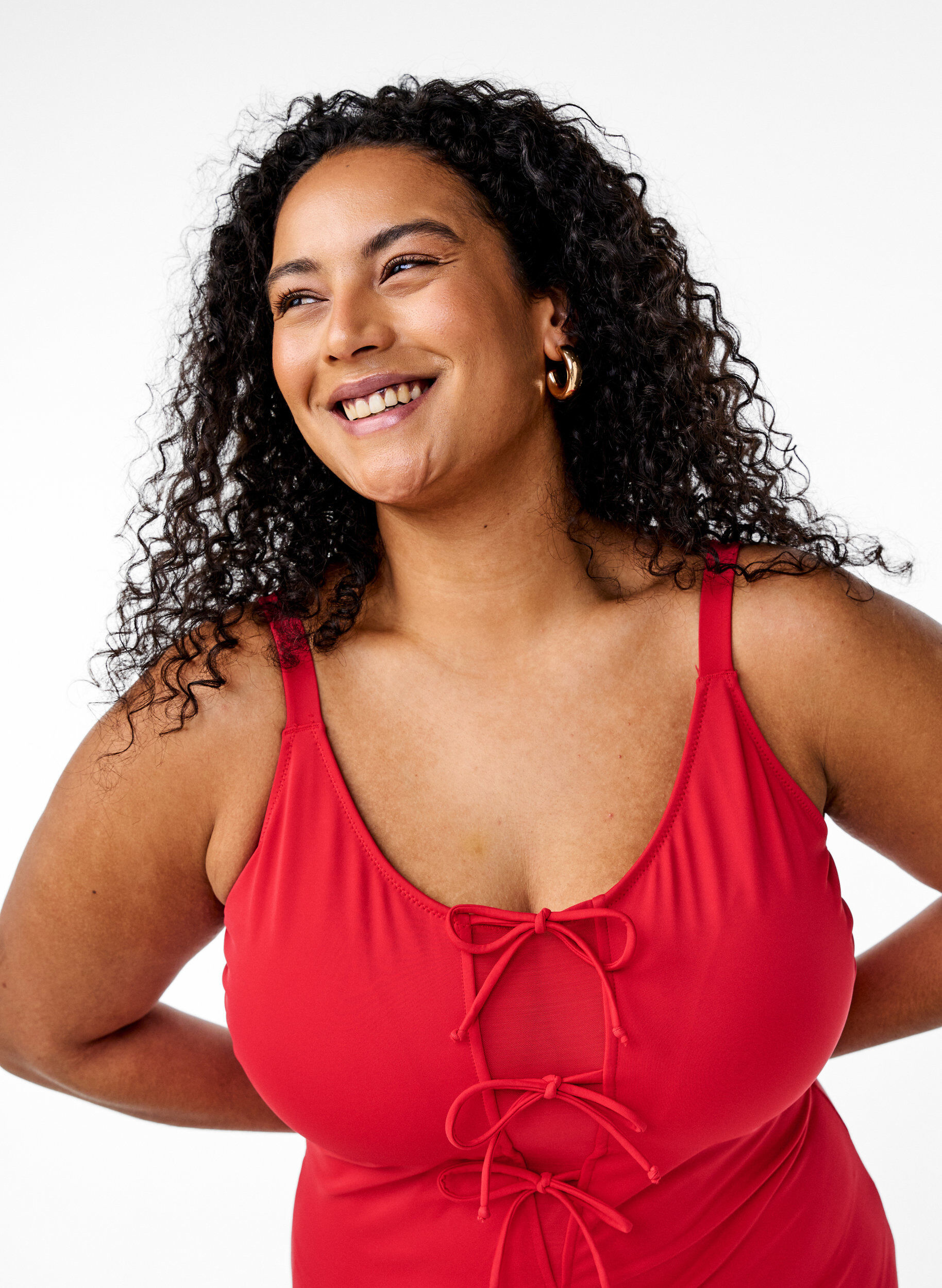 Zizzifashion Swimsuit with bows, Red, Model image number 2