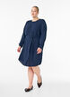 Long-sleeved shirt dress with tie belt, Blue, Model image number 1