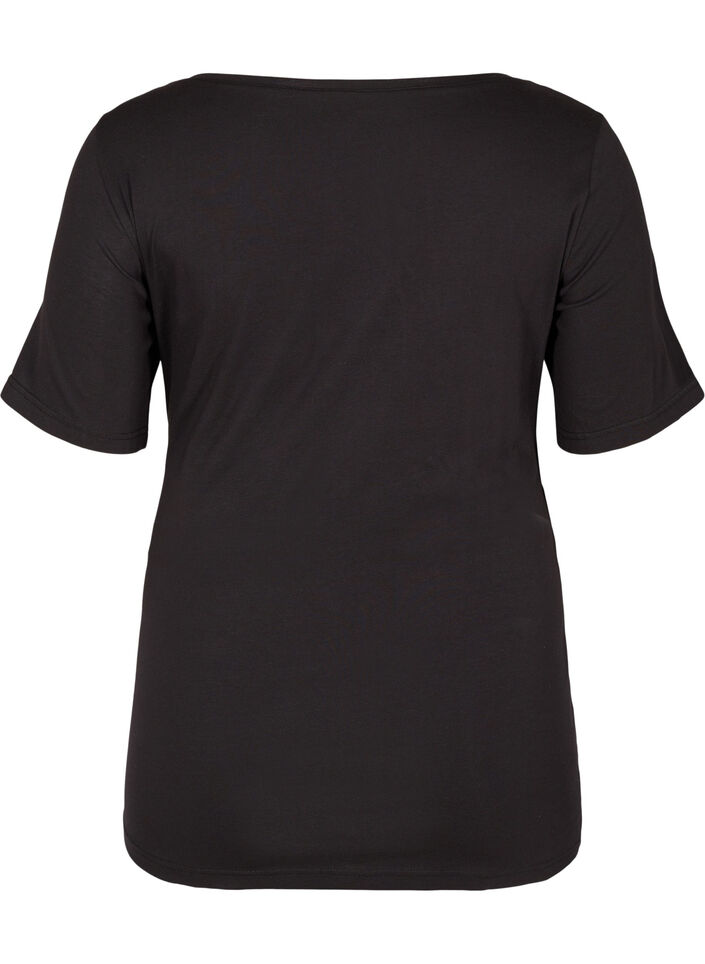 Short-sleeved maternity t-shirt in cotton, Black, Packshot image number 1