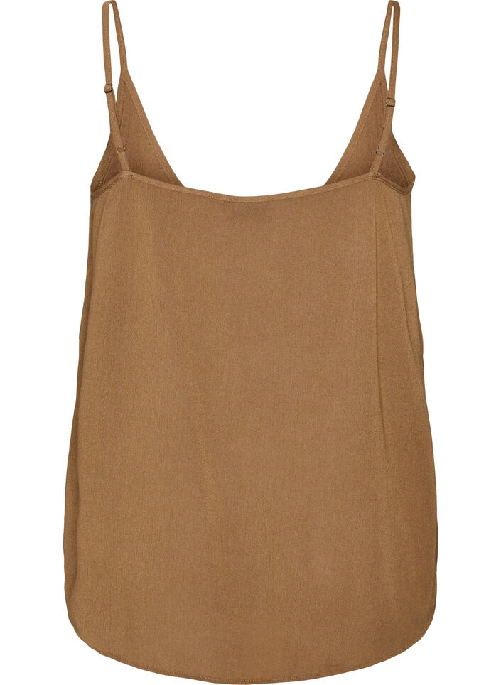 Strap top in viscose, Brown, Packshot image number 1