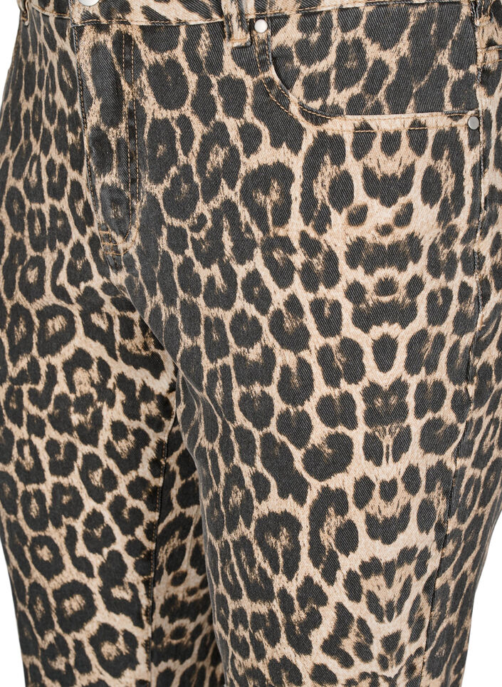 Emily jeans with leopard print, Brown, Packshot image number 2