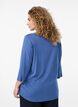 Pyjama top in viscose with lace detail and 3/4-sleeves, Blue, Model image number 2