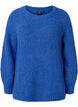 Knitted sweater with wool and raglan sleeves, Princess Blue, Packshot image number 0