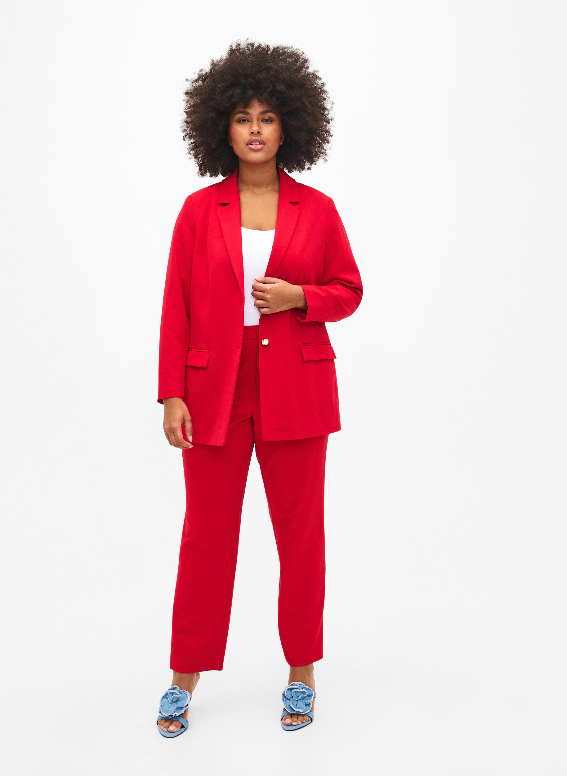 Zizzifashion Suit pants with pockets, Tango Red, Model image number 0