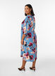 Midi dress with floral print and 3/4 sleeves, Blue, Model image number 2