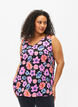 Floral top with v-neck, Black Big Flower AOP, Model image number 0