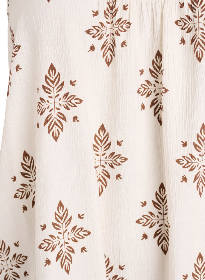Patterned top with tie straps, Vanilla, Packshot image number 2