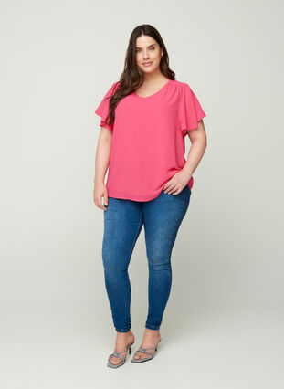 Short-sleeved blouse, Fandango Pink, Model image number 2