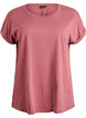 Short-sleeved cotton blend t-shirt, Rose, Packshot image number 0