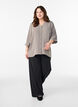 Shirt blouse with V-neck and 3/4 sleeves, Beige, Model image number 1