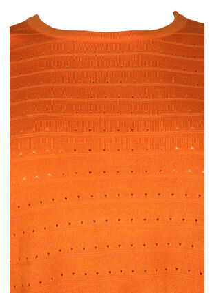 Textured knitted top with round neck, Vibrant Orange, Packshot image number 2