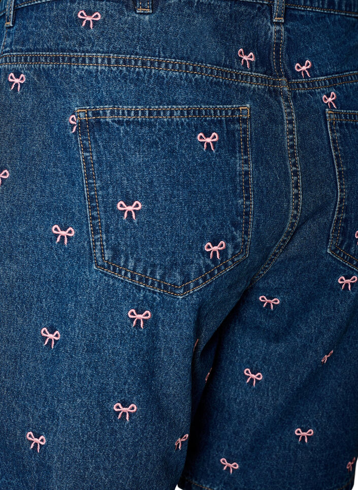 Embroidered denim shorts, Blue, Packshot image number 3