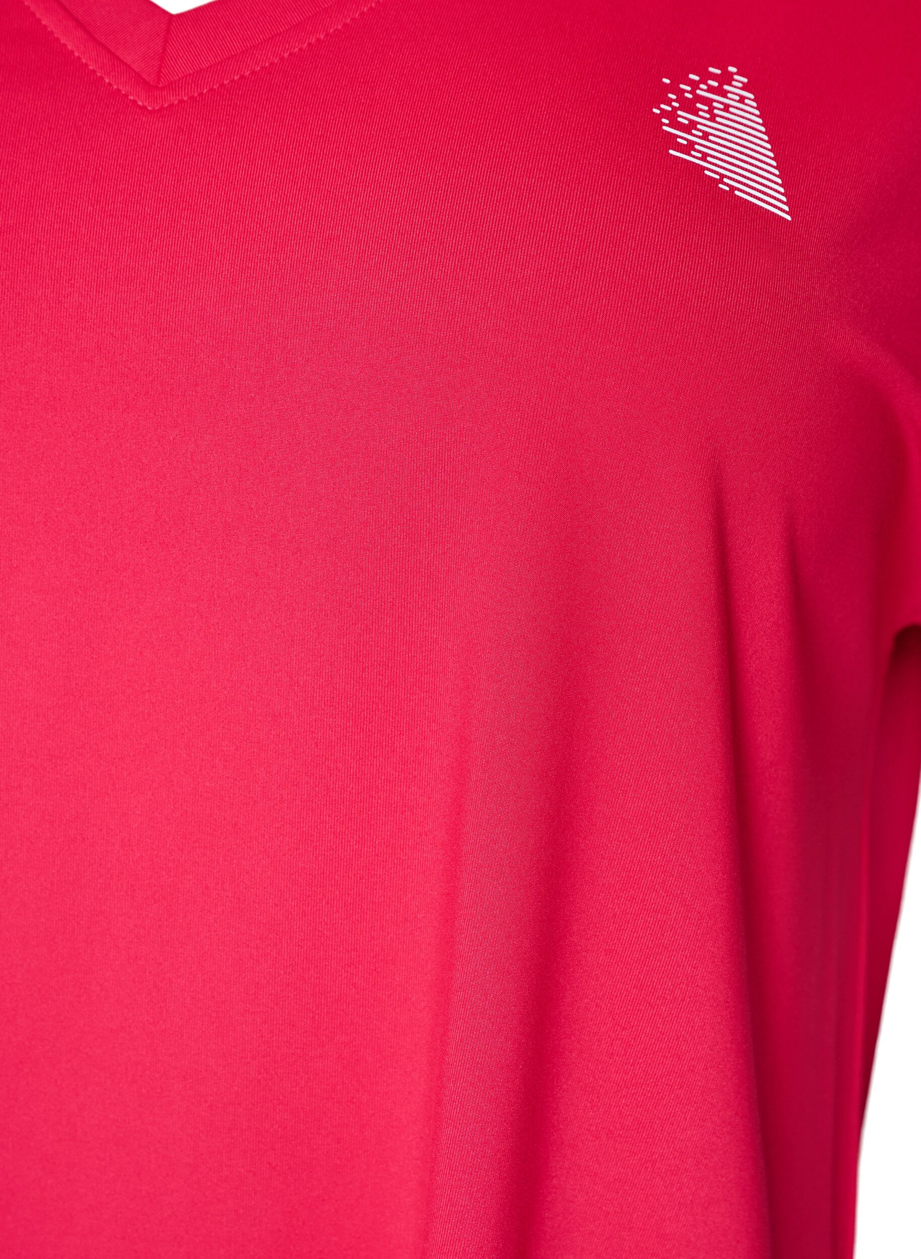 Zizzifashion Loose training t-shirt with v-neck, Pink, Packshot image number 2