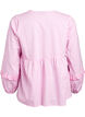Striped blouse with open front and embroidery details, Pink, Packshot image number 1