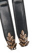 Slim waist belt with a leaf-shaped buckle, Black, Packshot image number 2