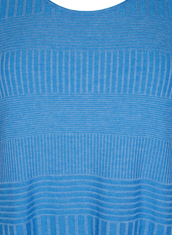 Dress with 3/4 sleeves and striped pattern, Princess Blue Mel., Packshot image number 2