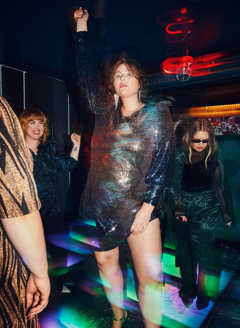 Sequin dress with balloon sleeves, Evening Blue Cobber, Image image number 1