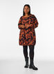 Short cotton dress with an elasticated hem and long sleeves, Black, Model image number 1