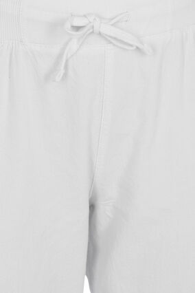 Loose cropped trousers in cotton, Bright White, Packshot image number 2