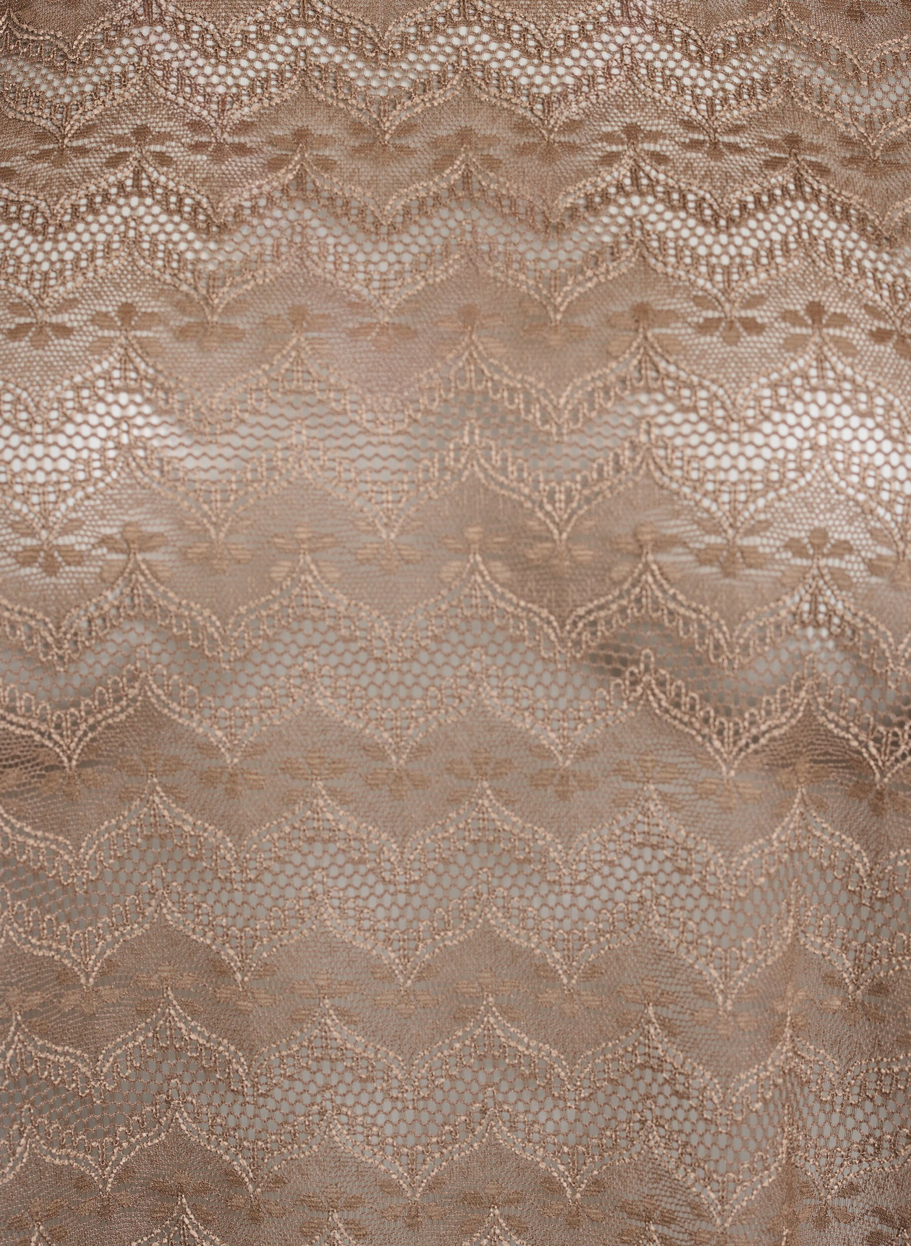 Zizzifashion Lace blouse with short sleeves and scalloped hem, Brown, Packshot image number 2