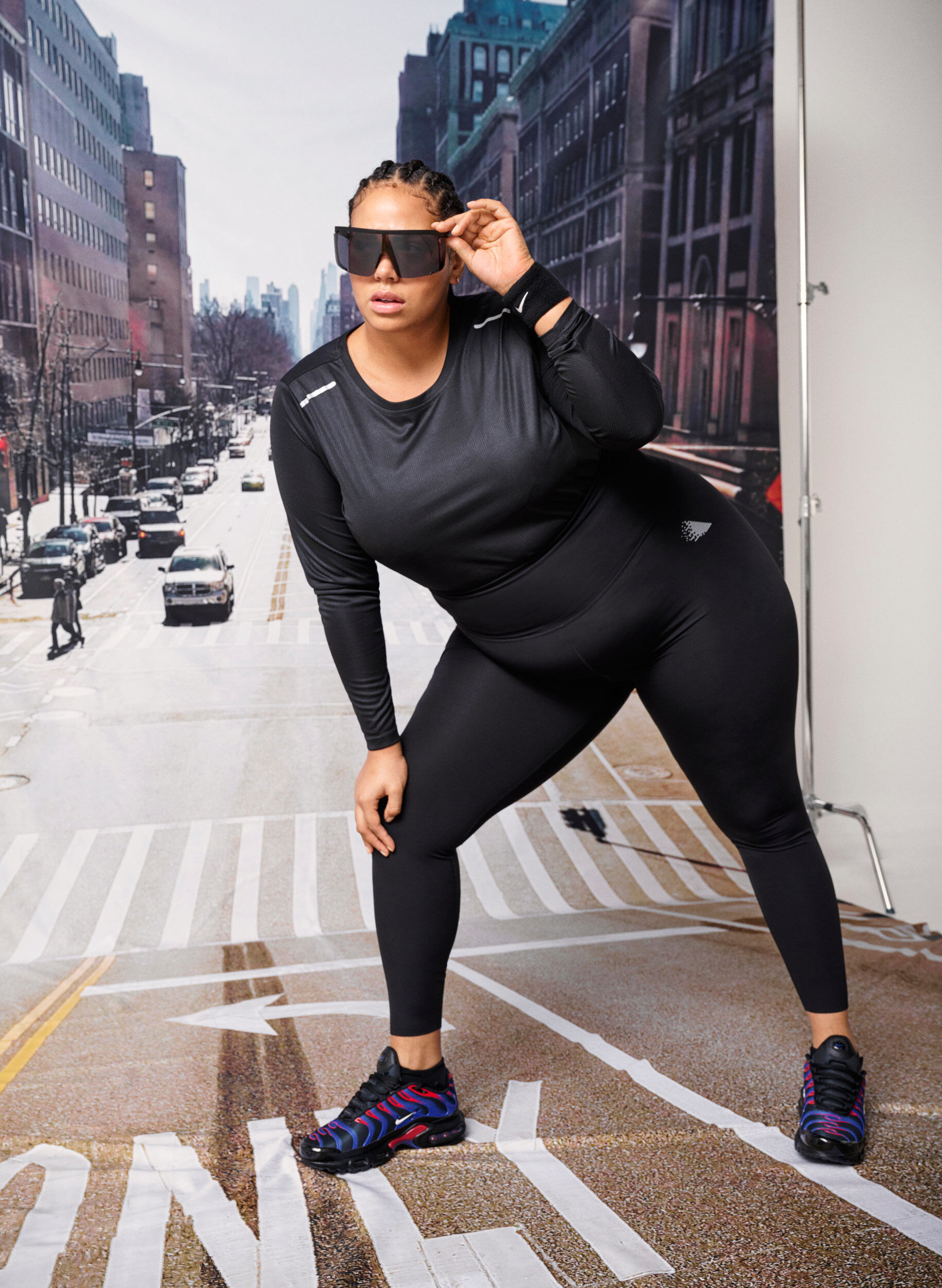 Zizzifashion Long-sleeved training shirt with reflective print, Black, Image image number 0