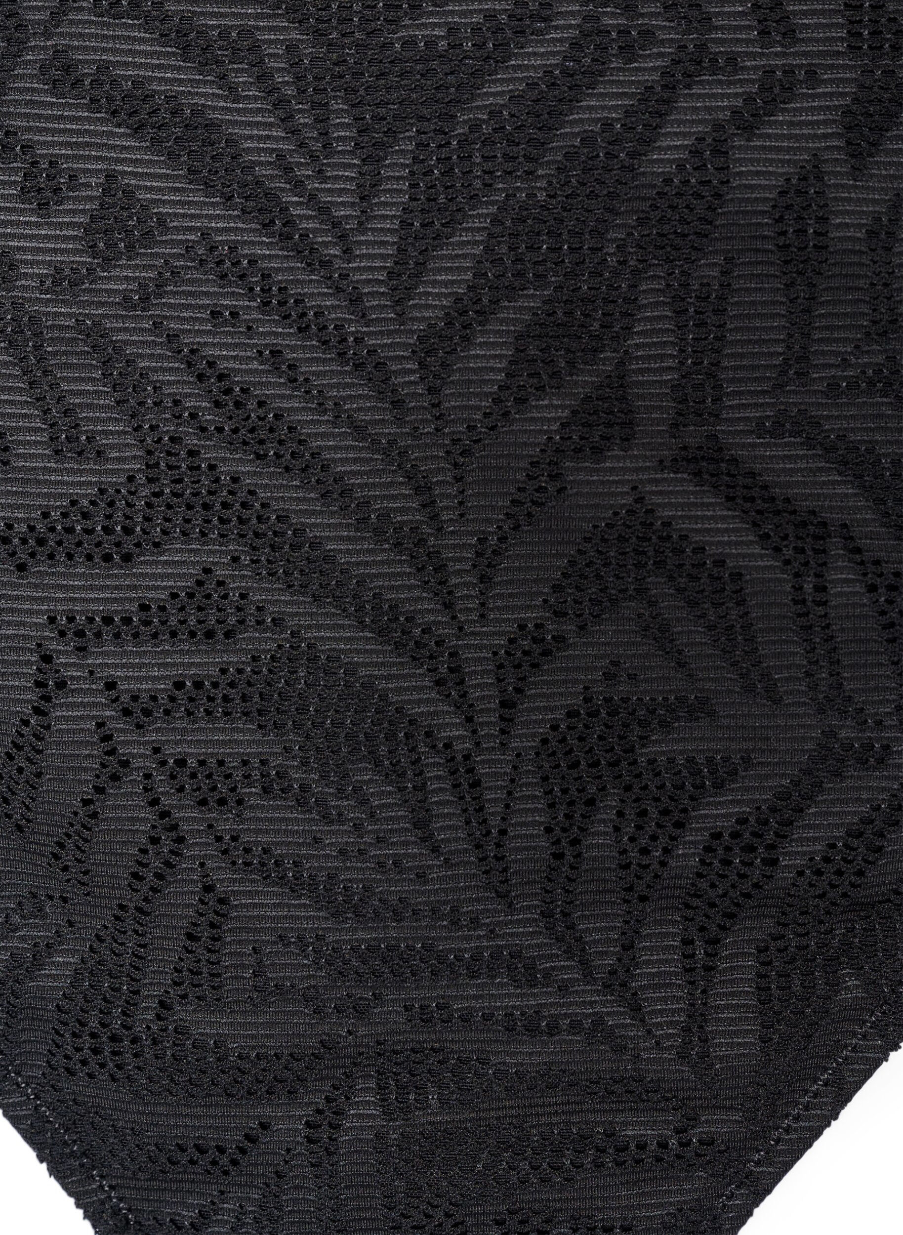 Zizzifashion Brazilian bikini briefs in structured mesh, Black, Packshot image number 2