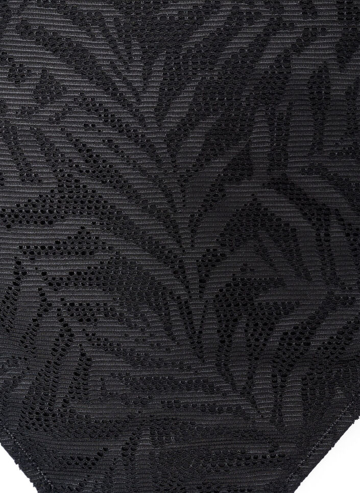 Brazilian bikini briefs in structured mesh, Black, Packshot image number 2