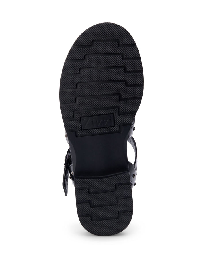 Wide fit - Sandal with studs, Black, Packshot image number 4