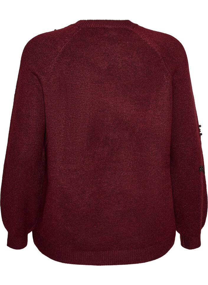 Jumper with pearl embroidery, Red, Packshot image number 1