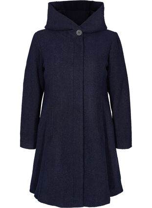 Long coat with wool, Night Sky Mel., Packshot image number 0