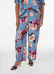 Loose viscose trousers with print, Blue, Model image number 2