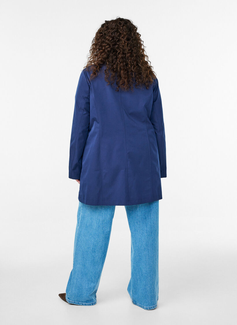Transitional jacket with pockets and a high collar, Blue, Model image number 2