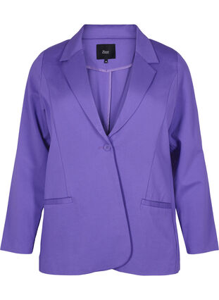 Simple blazer with button, Ultra Violet, Packshot image number 0