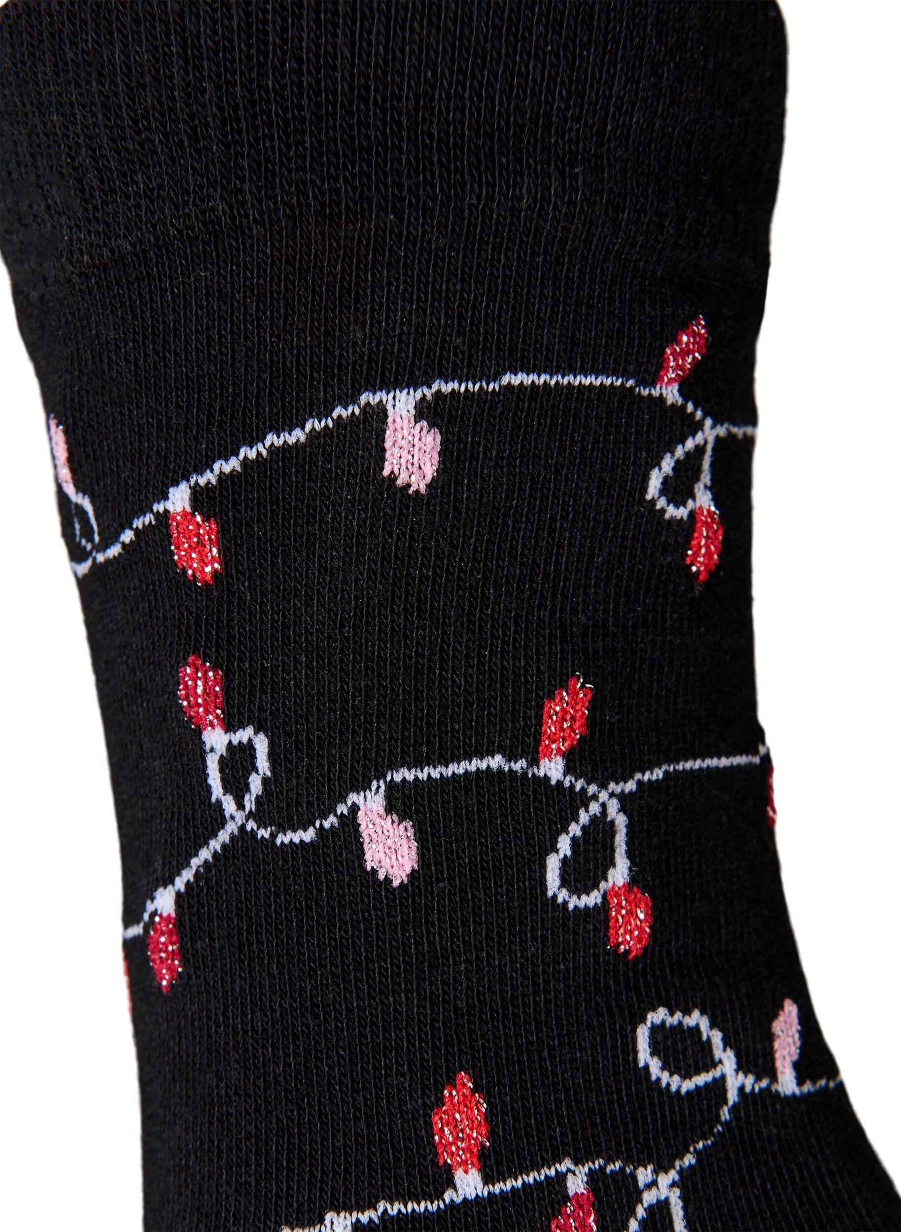 Zizzifashion 2-pack Christmas socks, Red, Packshot image number 5