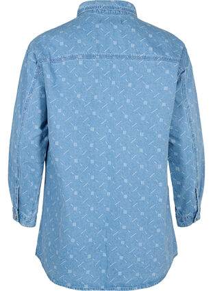 Denim shirt with print, Light blue denim, Packshot image number 1