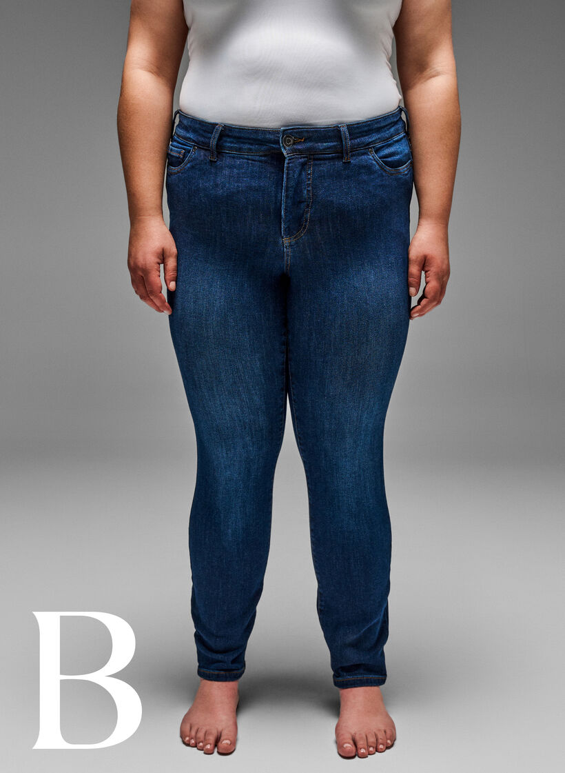 Slim fit jeans with a regular waist, Dark Blue, Model image number 4