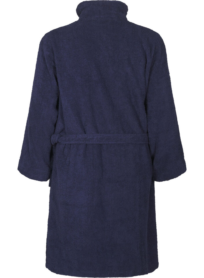 Terry bathrobe with a zipper, Navy Blazer, Packshot image number 1