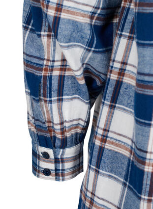 Checked shirt jacket with hood, Blue White Check, Packshot image number 3