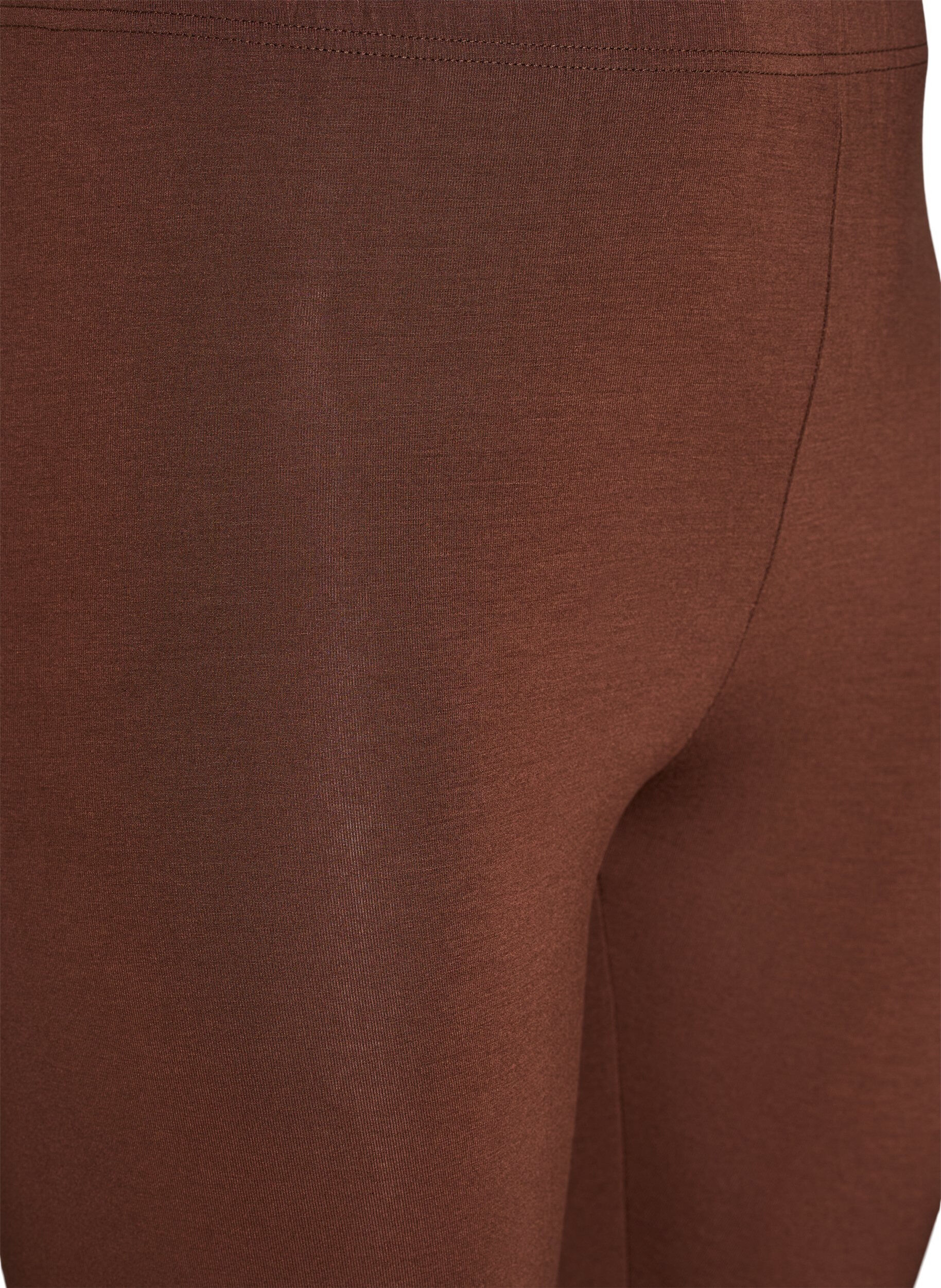 Zizzifashion Basic leggings in viscose, Brown, Packshot image number 2