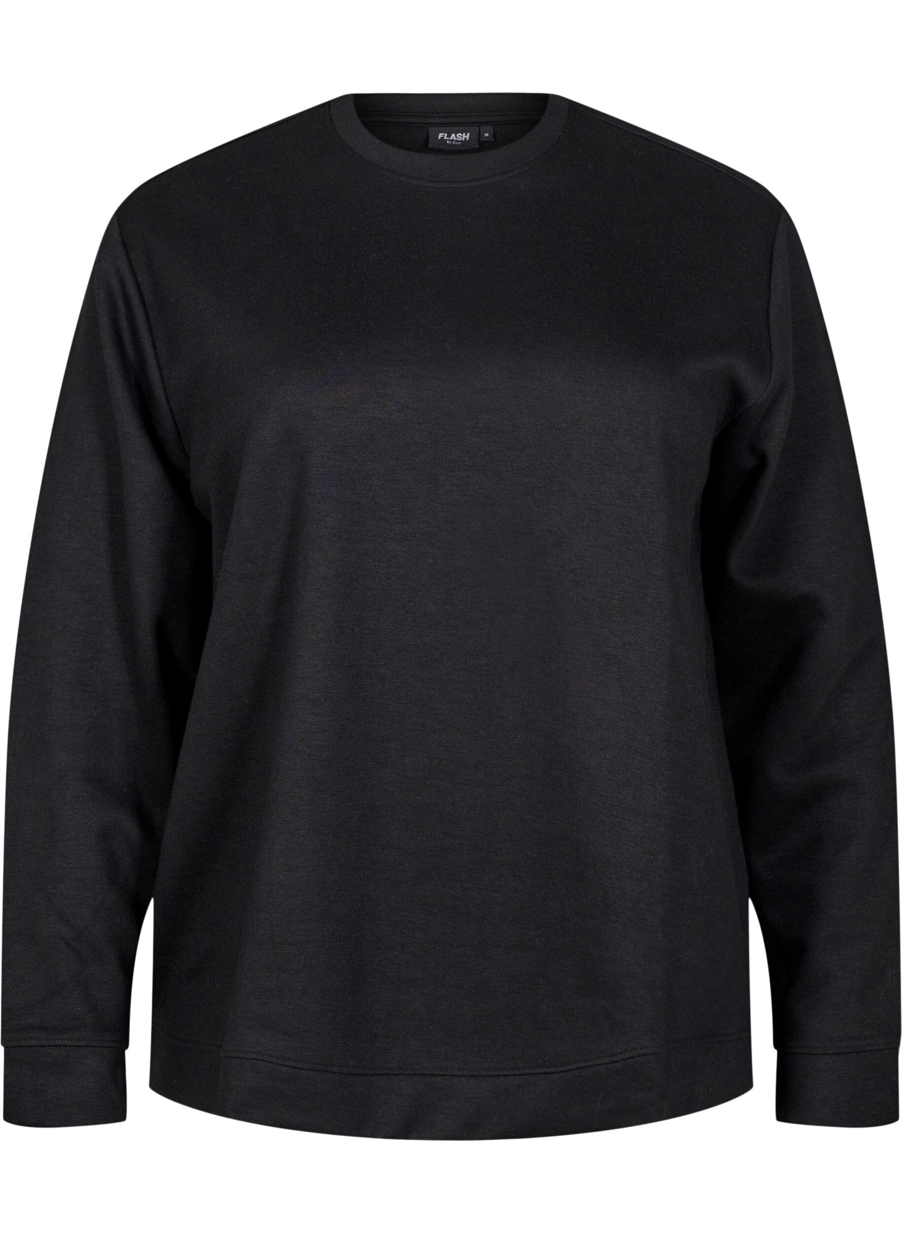 Zizzifashion Sweatshirt with crew neck, Black, Packshot image number 0
