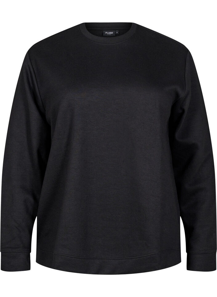 Sweatshirt with crew neck, Black, Packshot image number 0