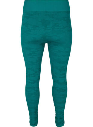 Cropped exercise tights with pattern, Balsam, Packshot image number 1
