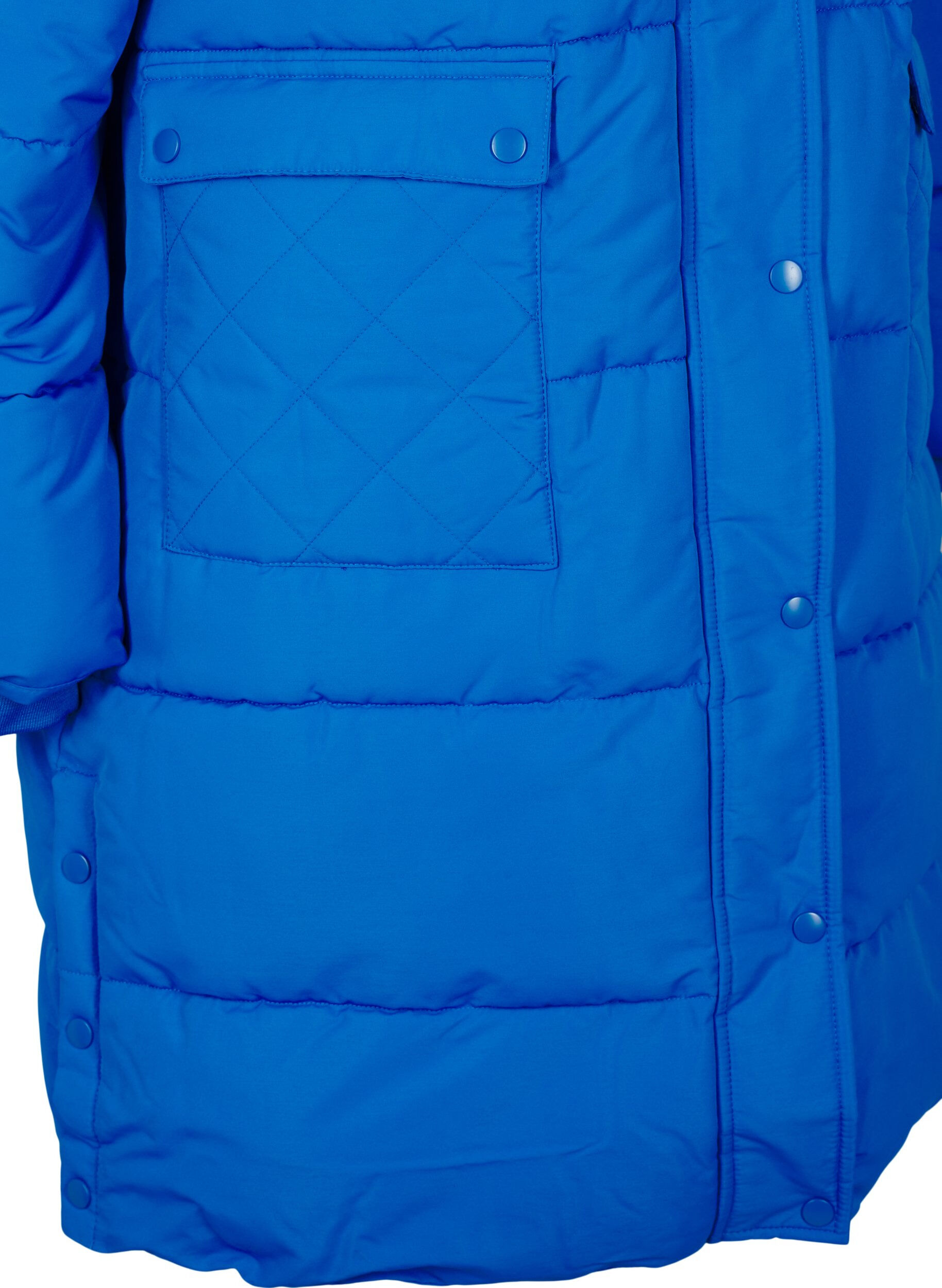 Zizzifashion Long puffer jacket with pockets and hood, Blue, Packshot image number 3