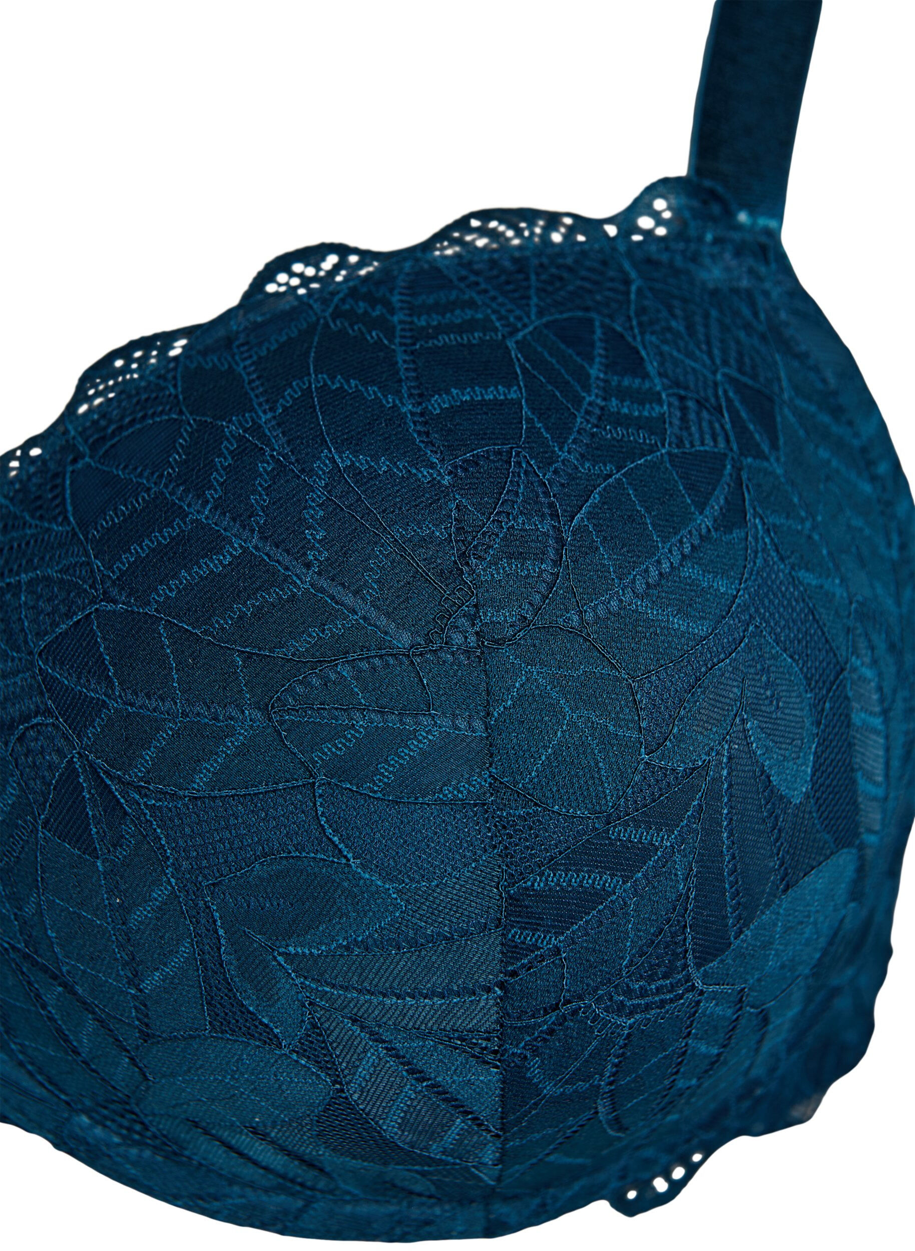Zizzifashion Lace bra with moulded cups, Blue, Packshot image number 2
