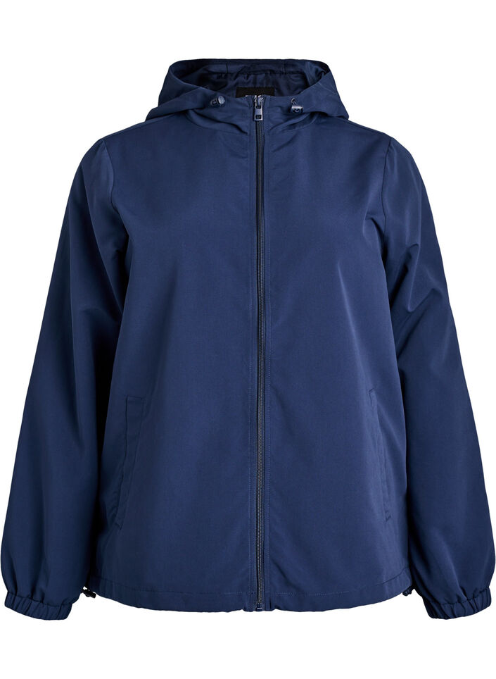 Lightweight jacket with a hood and zipper, Blue, Packshot image number 0