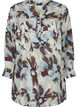 Long-sleeved tunic with print, Grey Flower AOP, Packshot image number 0