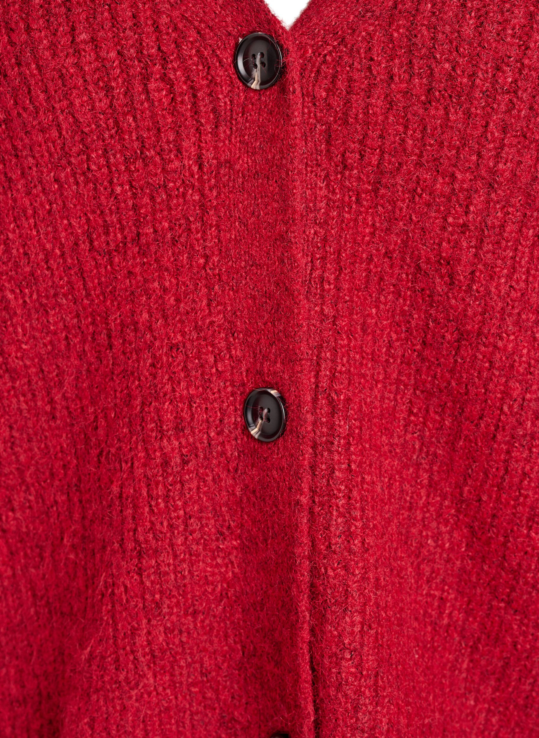 Zizzifashion Knit cardigan with v-neck, Red, Packshot image number 2