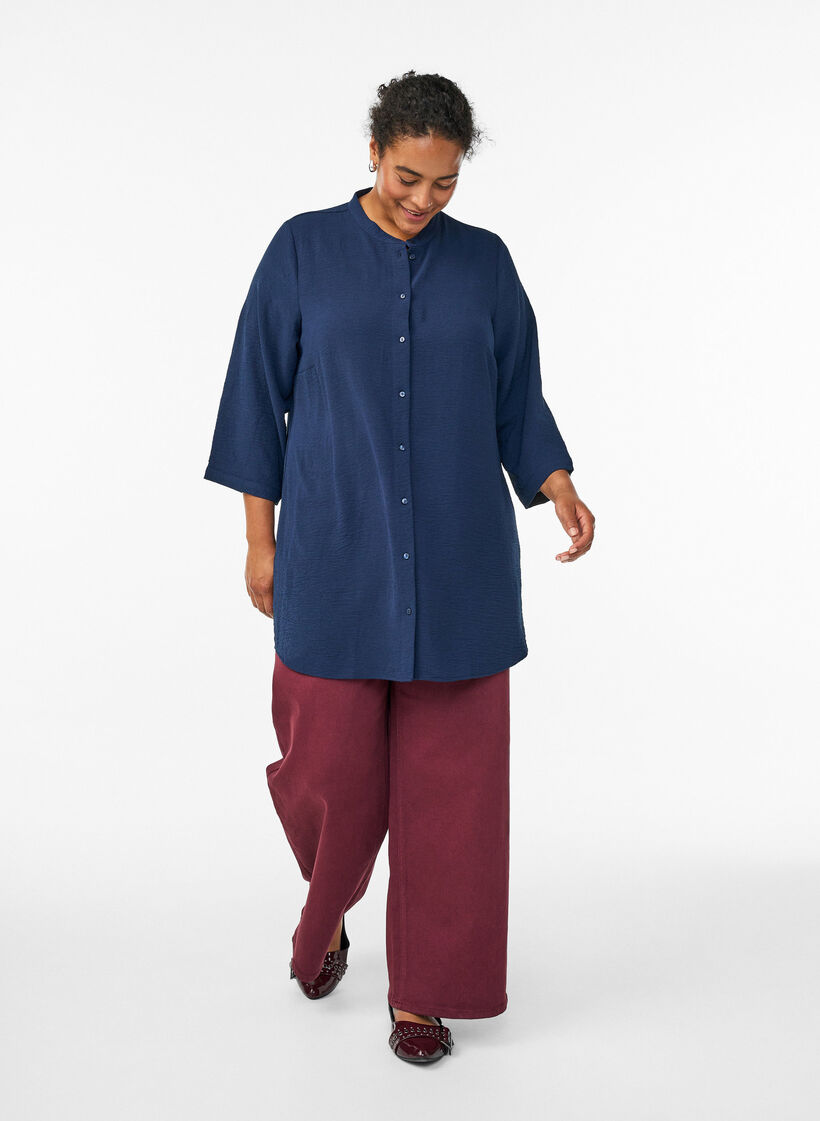 Tunic with 3/4 sleeves, Blue, Model image number 1